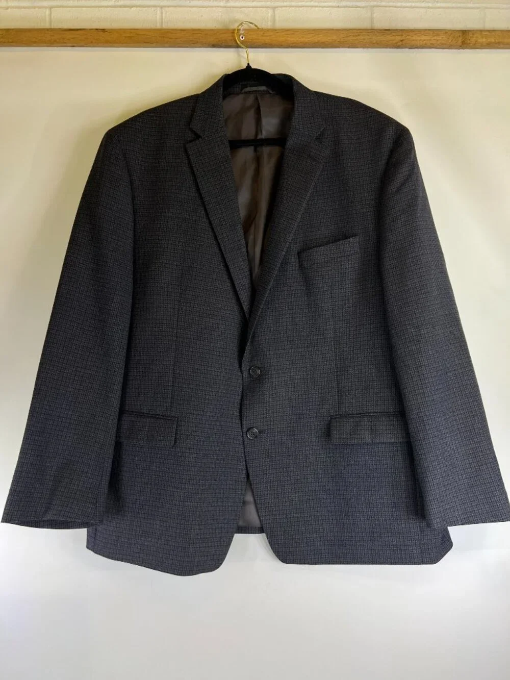 Lauren Ralph Lauren Men’s Wool Blazer 48R Gray Check Two Button Sport Coat
